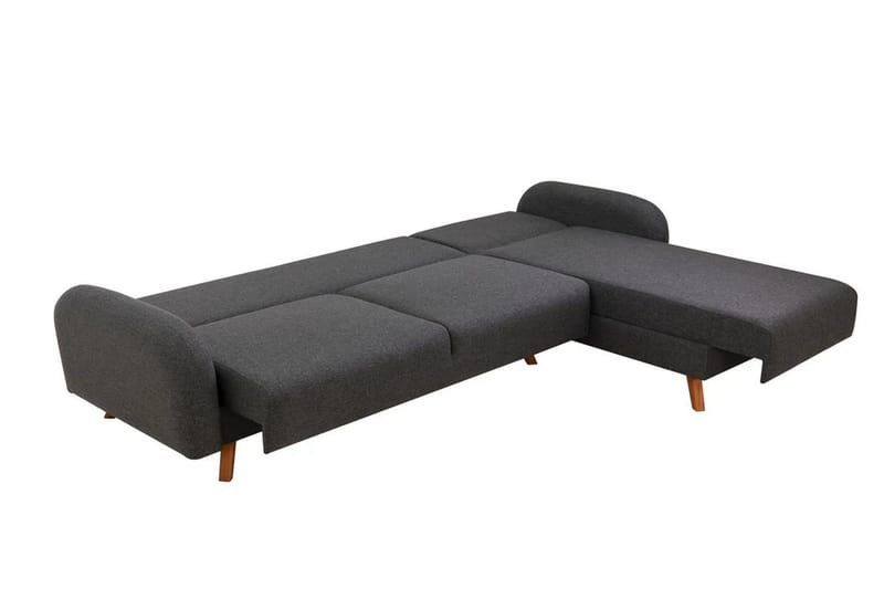 Malkiat 4-istuttava oikea l-muotoinen kulmavuodesohva 125x260 cm säilytystilalla kangasta - Harmaa - Huonekalut - Sohva - Vuodesohva