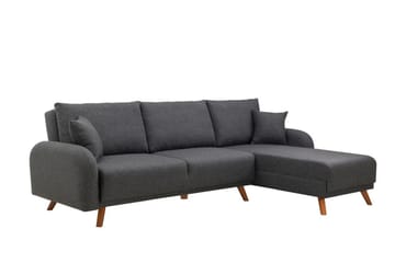 Malkiat 4-istuttava oikea l-muotoinen kulmavuodesohva 125x260 cm säilytystilalla kangasta - Harmaa - Huonekalut - Sohva - Vuodesohva