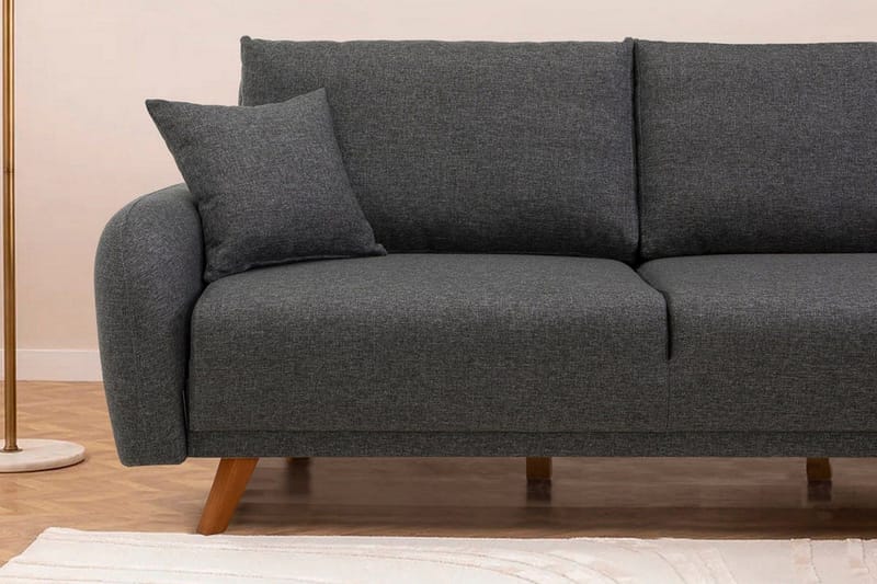 Malkiat 4-istuttava oikea l-muotoinen kulmavuodesohva 125x260 cm säilytystilalla kangasta - Harmaa - Huonekalut - Sohva - Vuodesohva