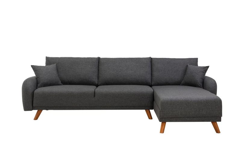 Malkiat 4-istuttava oikea l-muotoinen kulmavuodesohva 125x260 cm säilytystilalla kangasta, Harmaa