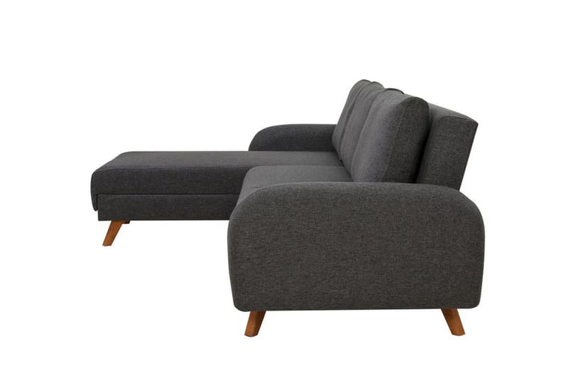 Malkiat 4-istuttava oikea l-muotoinen kulmavuodesohva 125x260 cm säilytystilalla kangasta - Harmaa - Huonekalut - Sohva - Vuodesohva