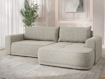 Malor 3-istuttava vuodesohva divaanilla, oikeanpuoleinen - beige - Huonekalut - Sohva - Vuodesohva