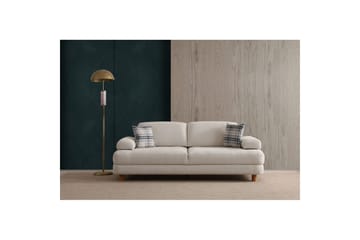 Mami 3-istuttava suorakaiteen muotoinen vuodesohva säilytystilalla 100x225 cm bouclé-kankaalla - Kermanvalkoinen - Huonekalut - Sohva - Vuodesohva - 3 istuttava vuodesohva