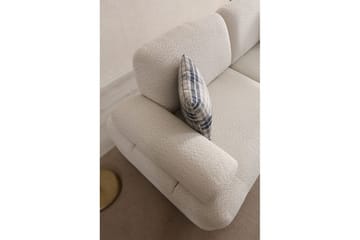 Mami 3-istuttava suorakaiteen muotoinen vuodesohva säilytystilalla 100x225 cm bouclé-kankaalla - Kermanvalkoinen - Huonekalut - Sohva - Vuodesohva - 3 istuttava vuodesohva
