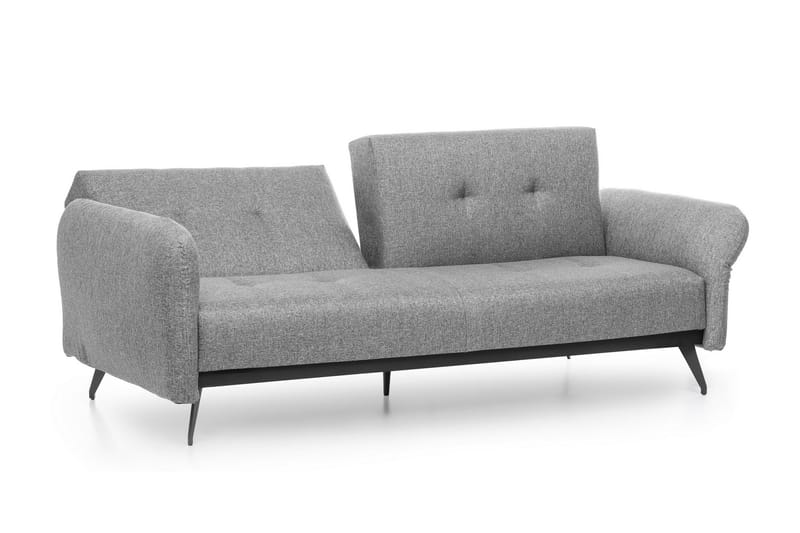 Mezonzo 3-istuttava suorakulmainen vuodesohva 125x190 cm kangasta - Harmaa - Huonekalut - Sohva - Vuodesohva - 3 istuttava vuodesohva
