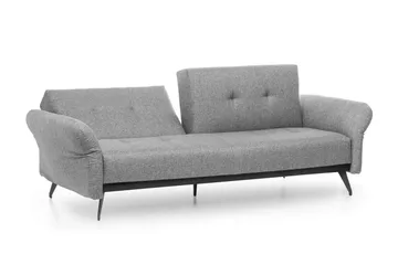 Mezonzo 3-istuttava suorakulmainen vuodesohva 125x190 cm kangasta - Harmaa - Huonekalut - Sohva - Vuodesohva - 3 istuttava vuodesohva