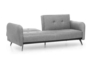 Mezonzo 3-istuttava suorakulmainen vuodesohva 125x190 cm kangasta - Harmaa - Huonekalut - Sohva - Vuodesohva - 3 istuttava vuodesohva
