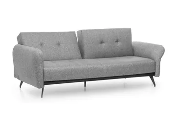 Mezonzo 3-istuttava suorakulmainen vuodesohva 125x190 cm kangasta - Harmaa - Huonekalut - Sohva - Vuodesohva - 3 istuttava vuodesohva
