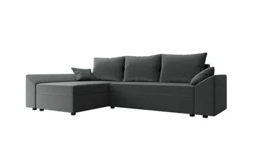 Midfeld 3-istuttava vasen kulmavuodesohva 130x200 cm säilytystilalla kankaasta - Harmaa - Huonekalut - Sohva - Vuodesohva