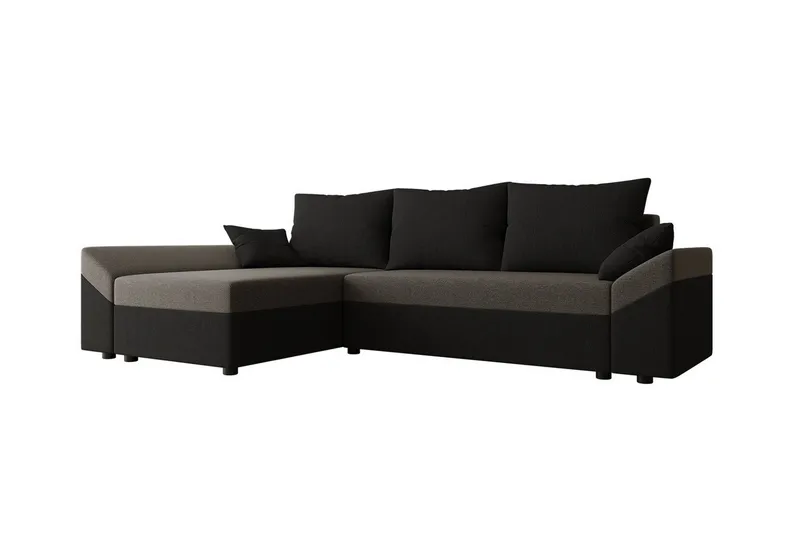 Midfeld 3-sits Hörnbäddsoffa Black/Brown, undefined
