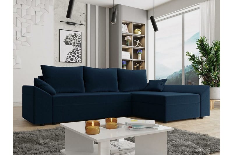 Midfeld 3-sits Hörnbäddsoffa NO_BRAND Dark blue - Huonekalut - Sohva - Vuodesohva