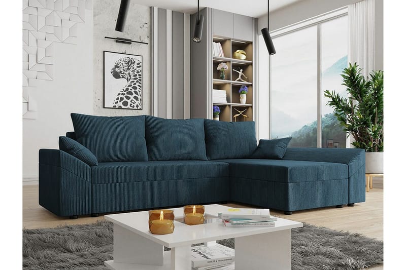 Midfeld 3-sits Hörnbäddsoffa NO_BRAND Dark blue - Huonekalut - Sohva - Vuodesohva