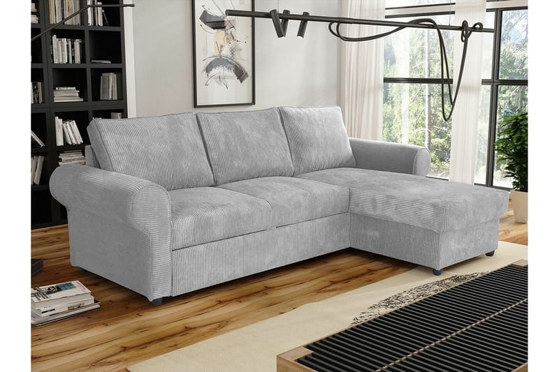 Midfeld 3-sits Hörnbäddsoffa NO_BRAND Light grey/Dark grey - Huonekalut - Sohva - Vuodesohva