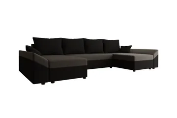 Midfeld 4-sits Hörnbäddsoffa Brown/Black - Huonekalut - Sohva - Vuodesohva
