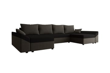Midfeld 4-sits Hörnbäddsoffa Dark brown/black - Huonekalut - Sohva - Vuodesohva