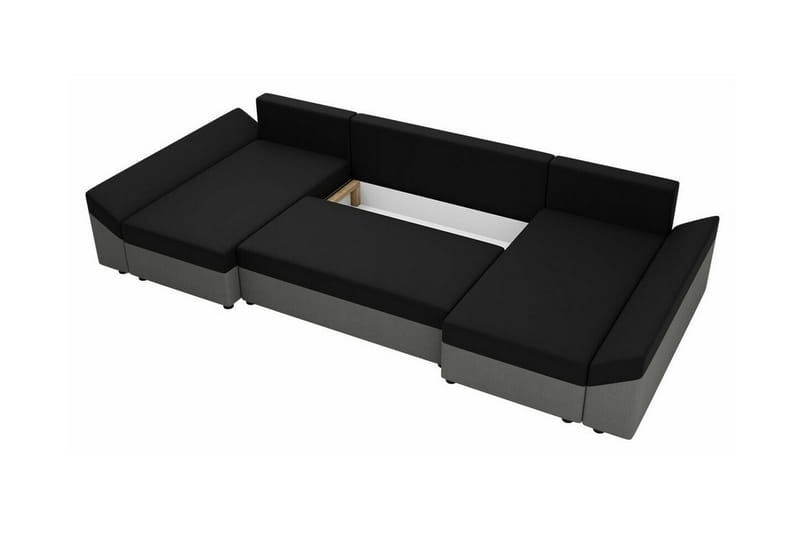 Midfeld 4-sits Hörnbäddsoffa Dark Grey/Black - Huonekalut - Sohva - Vuodesohva