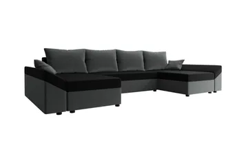 Midfeld 4-sits Hörnbäddsoffa Dark Grey/Black - Huonekalut - Sohva - Vuodesohva