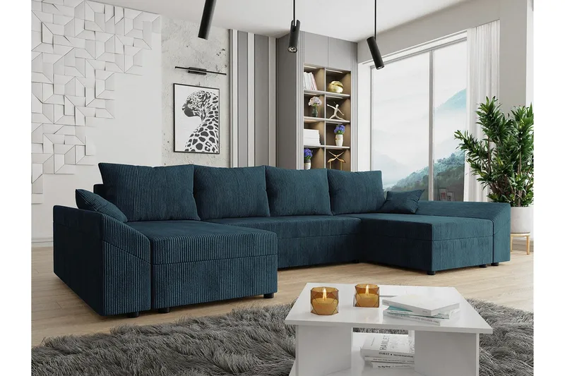 Midfeld 4-sits Hörnbäddsoffa NO_BRAND Dark blue - Huonekalut - Sohva - Vuodesohva