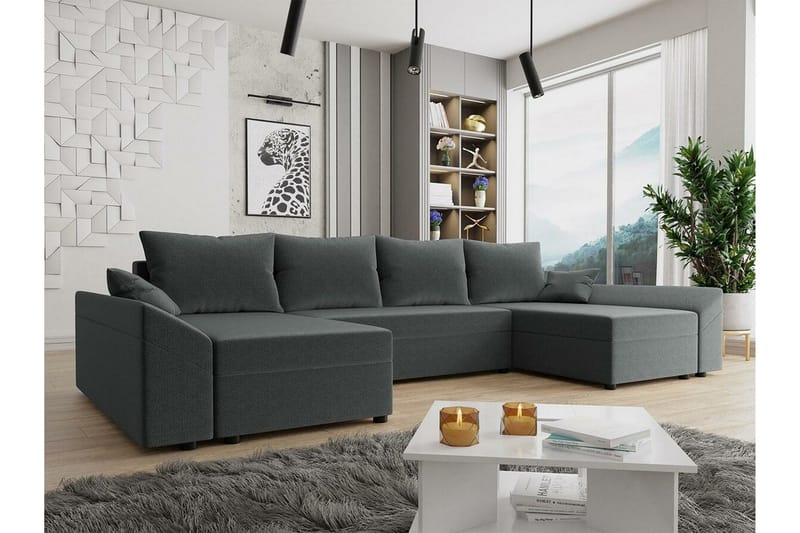 Midfeld 4-sits Hörnbäddsoffa NO_BRAND Dark grey - Huonekalut - Sohva - Vuodesohva