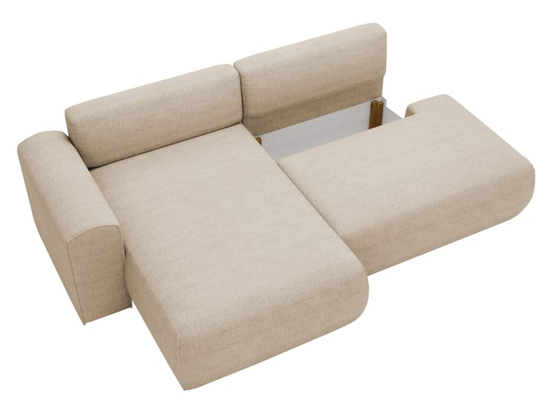 Milias 3-istuttava vuodesohva, divaani vasemmalla ja säilytystila - Beige - Huonekalut - Sohva - Vuodesohva