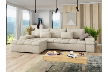 Naoma 3-istuttava vasen l-muotoinen divaanivuodesohva bouclé-kankaassa - Beige - Huonekalut - Sohva - Vuodesohva