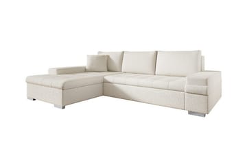 Naoma 3-istuttava vasen l-muotoinen vuodesohva 135x216 cm divaanilla bouclé-kangasta - Valkoinen - Huonekalut - Sohva - Vuodesohva