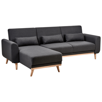 Ollsta 3-istuttava vasenkätinen vuodesohva 100x216 cm kangas - Antrasiitti - Huonekalut - Sohva - Vuodesohva
