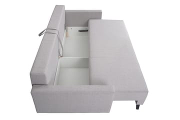 Oviedo 3-istuttava vuodesohva säilytystilalla 95x215 cm kangasta - Harmaa - Huonekalut - Sohva - Vuodesohva - 3 istuttava vuodesohva