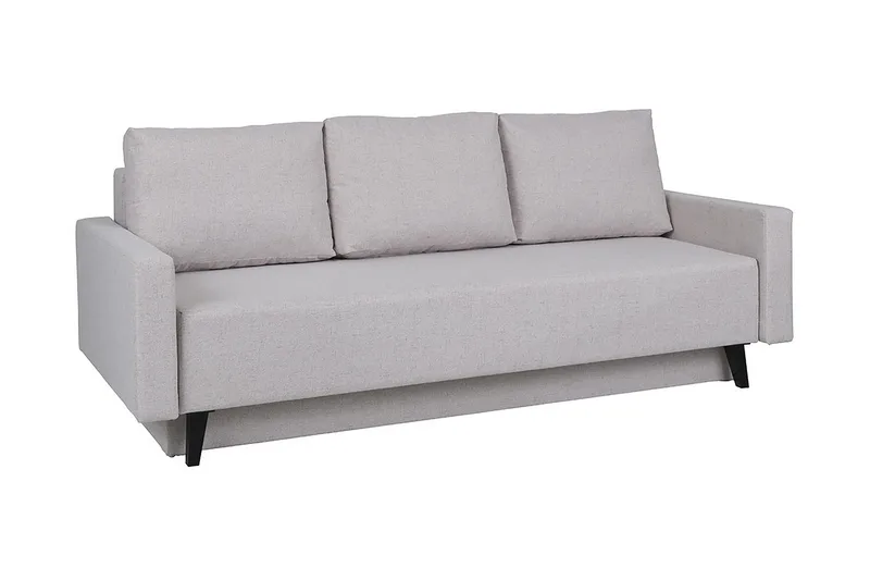 Oviedo 3-istuttava vuodesohva säilytystilalla 95x215 cm kangasta, Harmaa