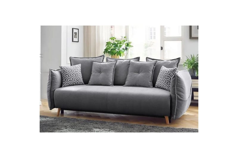 Puffin Vuodesohva 3-istuttava - Harmaa - Huonekalut - Sohva - Vuodesohva - 3 istuttava vuodesohva