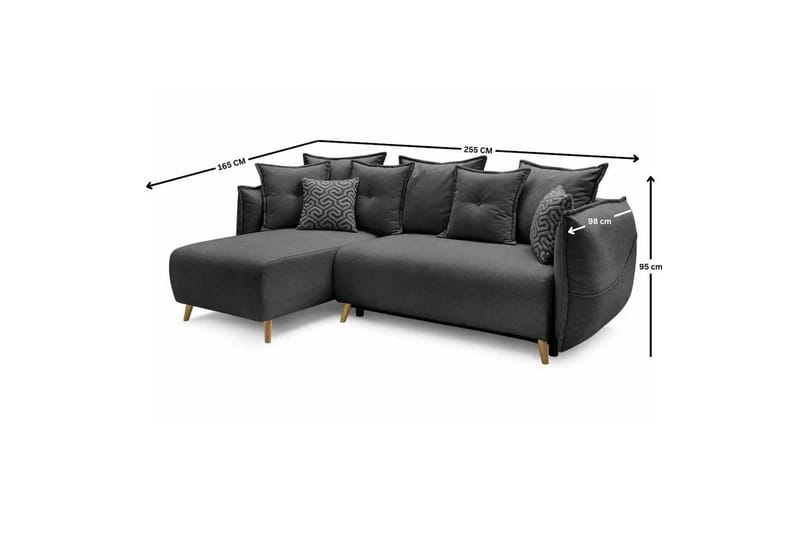 Puffin Vuodesohva divaanilla 3-istuttava - Antrasiitti - Huonekalut - Sohva - Vuodesohva