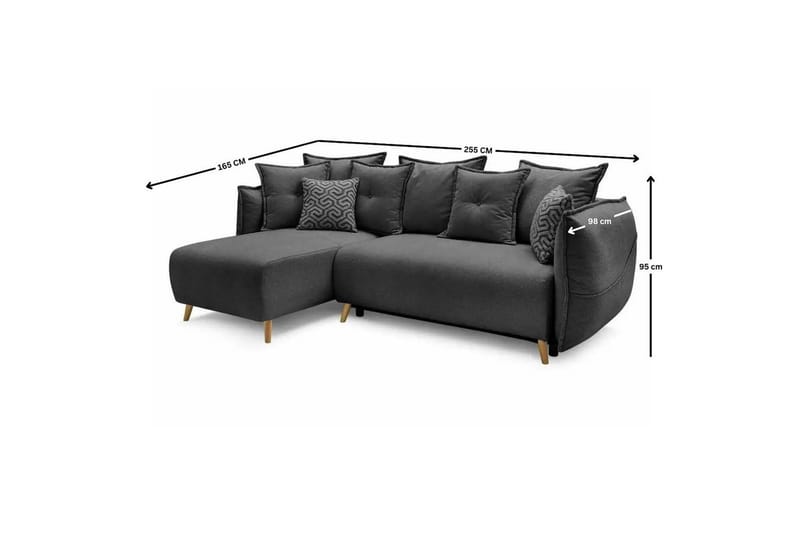 Puffin Vuodesohva divaanilla 3-istuttava - Antrasiitti - Huonekalut - Sohva - Vuodesohva