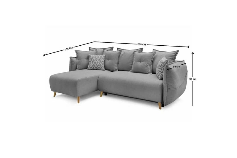 Puffin Vuodesohva divaanilla 3-istuttava - Harmaa - Huonekalut - Sohva - Vuodesohva