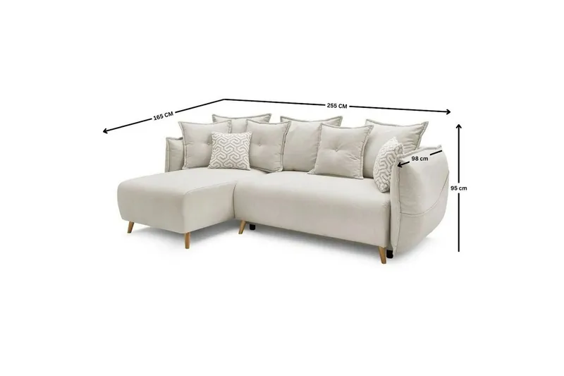 Puffin Vuodesohva divaanilla 3-istuttava - Kermanvalkoinen - Huonekalut - Sohva - Vuodesohva