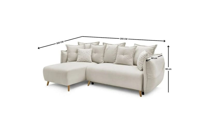 Puffin Vuodesohva divaanilla 3-istuttava - Kermanvalkoinen - Huonekalut - Sohva - Vuodesohva