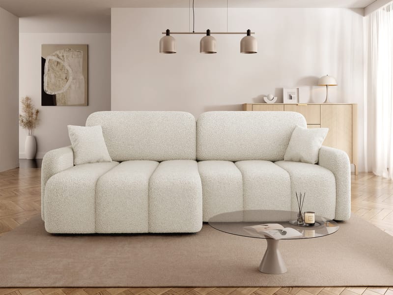 Quarlos 3-istuttava vuodesohva divaanilla ja säilytystilalla, vasen - Beige - Huonekalut - Sohva - Vuodesohva