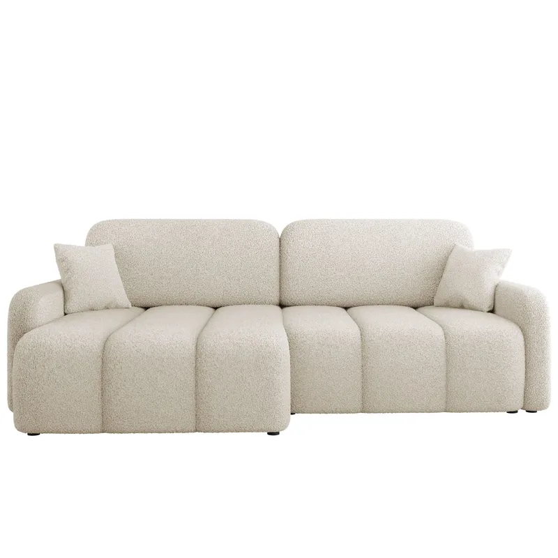 Quarlos 3-istuttava vuodesohva divaanilla ja säilytystilalla, vasen, Beige
