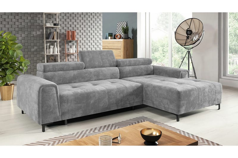 Rathkeale 3-sits Hörnbäddsoffa Ljusgrå - Huonekalut - Sohva - Vuodesohva