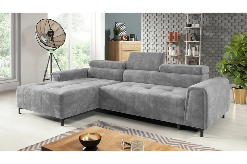 Rathkeale 3-sits Hörnbäddsoffa Ljusgrå - Huonekalut - Sohva - Vuodesohva