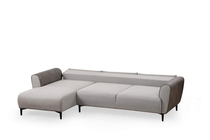 Rebelo 3-istuttava vasemmanpuoleinen l-mallinen vuodesohva 85x220 cm bouclé-kankaalla - Harmaa - Huonekalut - Sohva - Vuodesohva