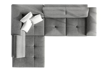 Reginia 3-istuttava oikeanpuoleinen kulmavuodesohva 125x195 cm säilytystilalla bouclé-kankaalla - Valkoinen - Huonekalut - Sohva - Vuodesohva