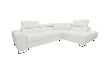 Reginia 3-istuttava oikeanpuoleinen kulmavuodesohva 125x195 cm säilytystilalla bouclé-kankaalla - Valkoinen - Huonekalut - Sohva - Vuodesohva