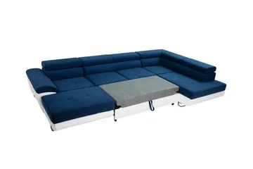 Reginia 4-istuttava kulmavuodesohva 125x270 cm säilytystilalla manchesterkangasta - Harmaa - Huonekalut - Sohva - Vuodesohva