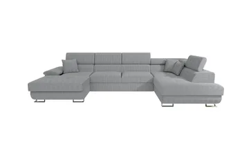Reginia 4-istuttava kulmavuodesohva 125x270 cm säilytystilalla manchesterkangasta - Harmaa - Huonekalut - Sohva - Vuodesohva