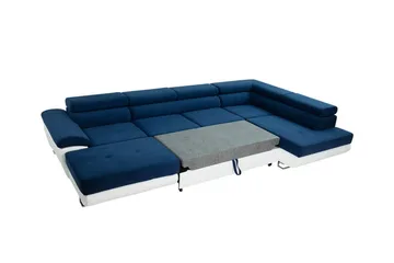 Reginia 4-istuttava kulmavuodesohva 125x270 cm säilytystilalla manchesterkangasta - Pullonvihreä - Huonekalut - Sohva - Vuodesohva