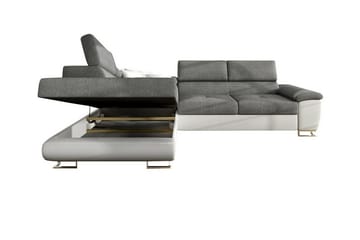 Reginia 4-istuttava oikea kulmavuodesohva 125x195 cm säilytystilalla samettia - Punainen - Huonekalut - Sohva - Vuodesohva