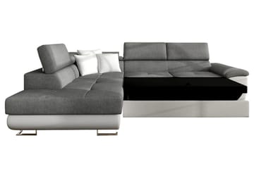 Reginia 4-istuttava vasemmalle kääntyvä vuodesohva 125x195 cm säilytystilalla samettia - Beige - Huonekalut - Sohva - Vuodesohva