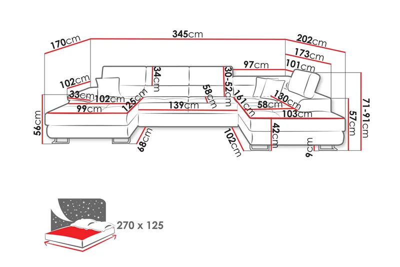 Reginia Vuodesohva, Jossa Divaani Ja Leposohva 4-Paikkainen - Vihreä - Huonekalut - Sohva - Vuodesohva