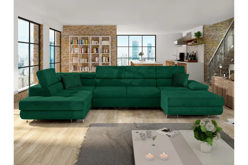 Reginia Vuodesohva, Jossa Divaani Ja Leposohva 4-Paikkainen, Vihreä