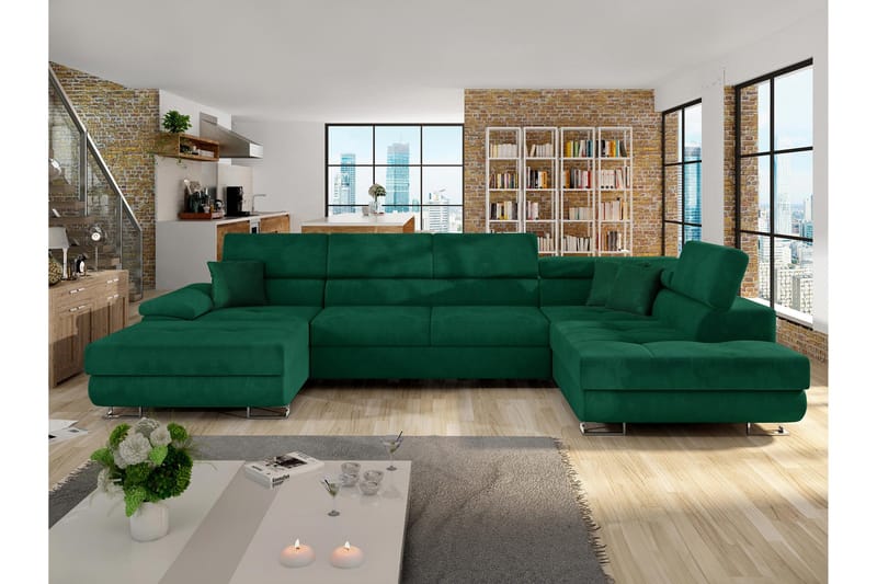 Reginia Vuodesohva, Jossa Divaani Ja Leposohva 4-Paikkainen, Vihreä